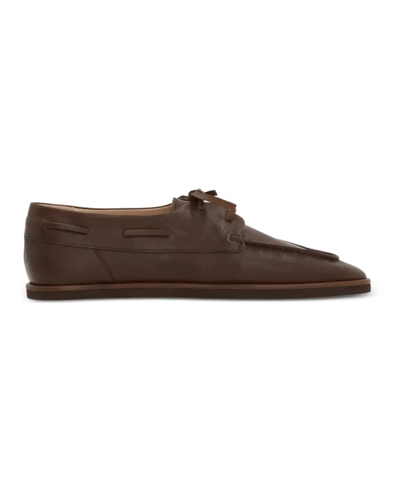 AURALEE lace-up leather loafers - Braun Braun