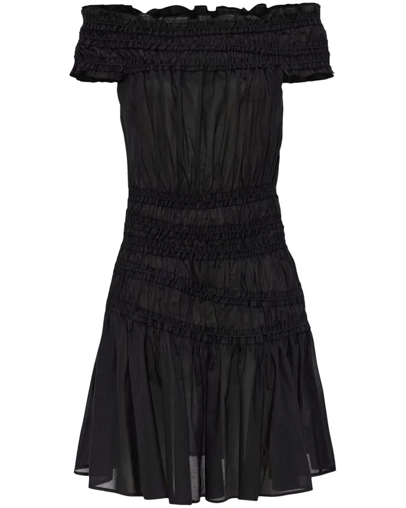Tory Burch Schulterfreies Kleid mit Rüschen - Schwarz Schwarz