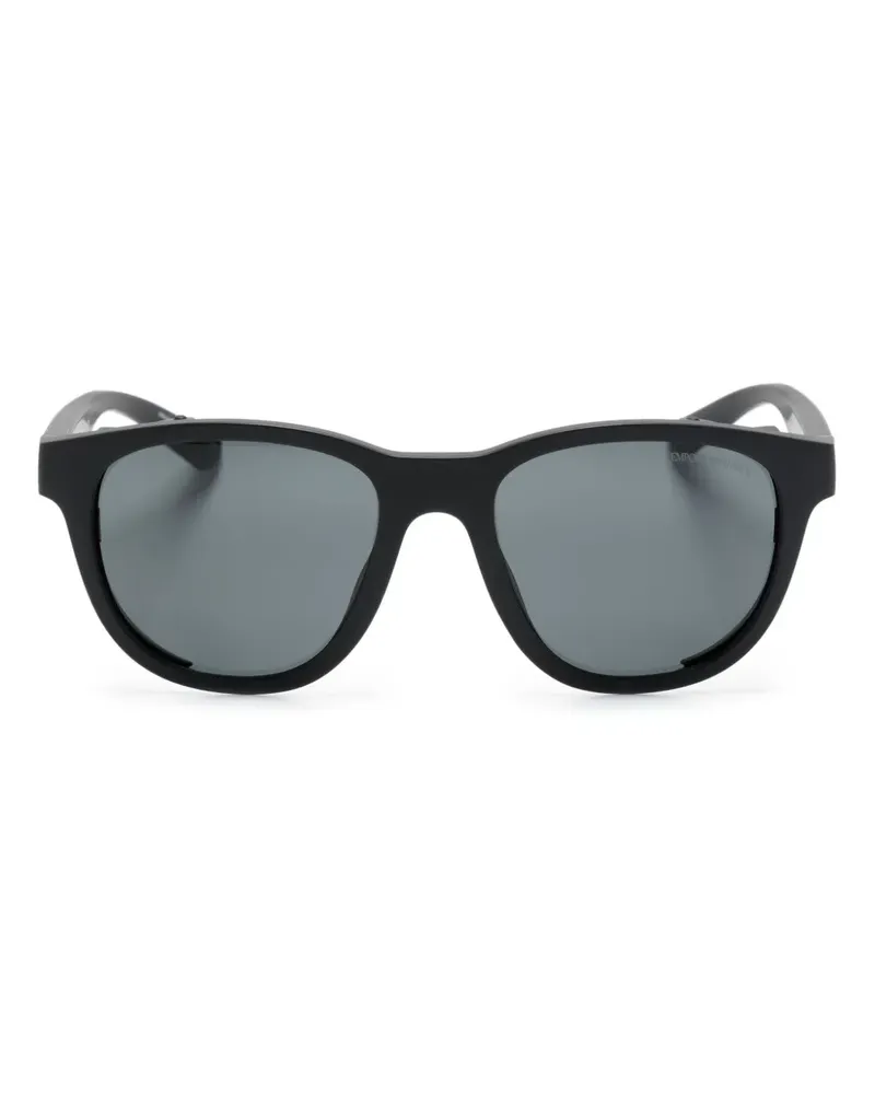 Emporio Armani Sonnenbrille mit ovalem Gestell - Schwarz Schwarz