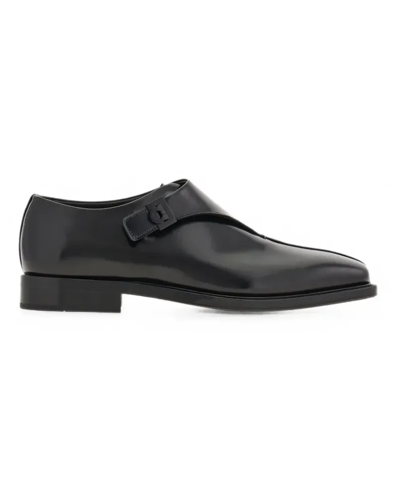 Ferragamo Derby shoe with Hug buckle - Schwarz Schwarz