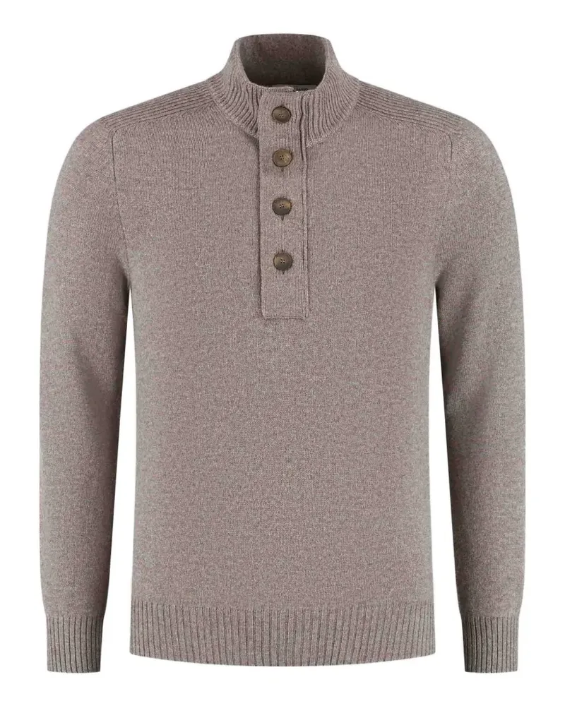 Gran Sasso Geknöpfter Pullover mit Stehkragen - Braun Braun
