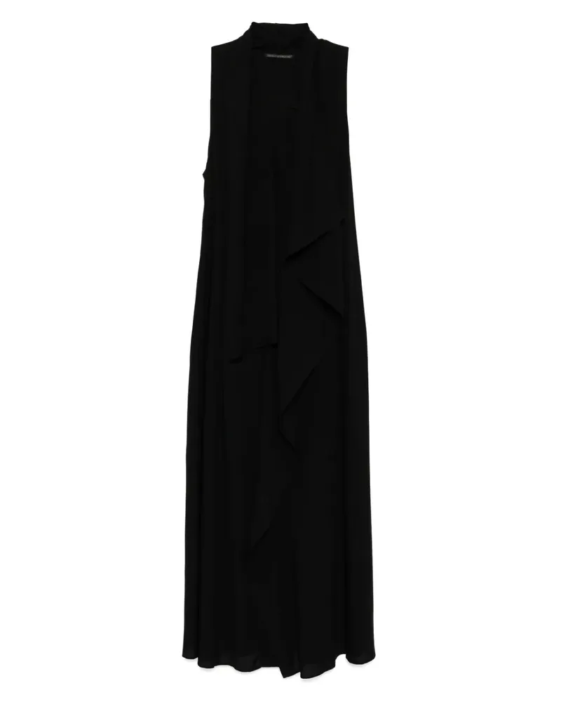 Yohji Yamamoto Ärmelloses Kleid mit Drapierung - Schwarz Schwarz