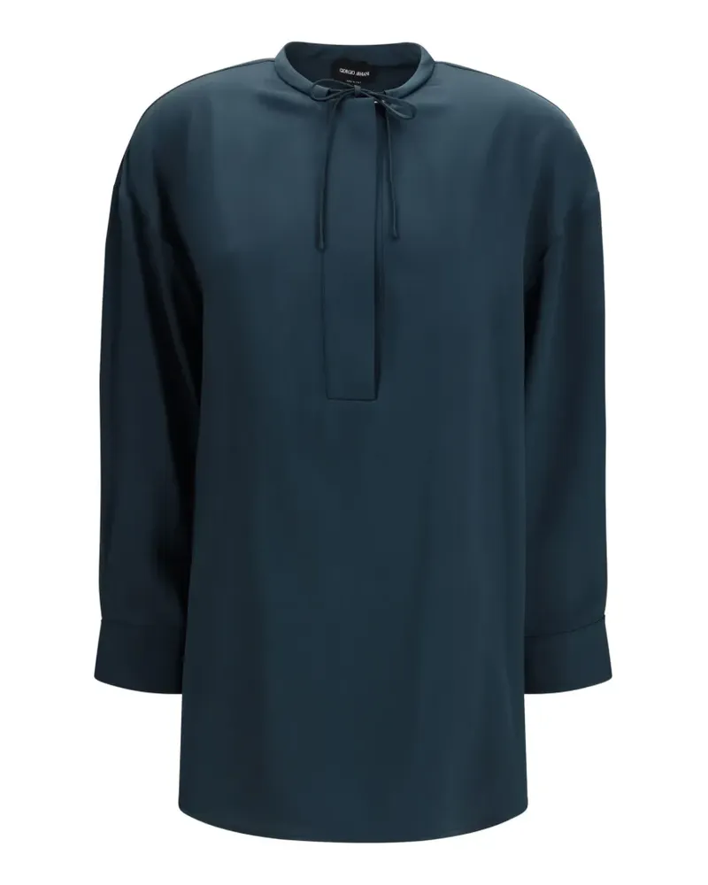 Giorgio Armani Lavallière tie-neck blouse - Blau Blau