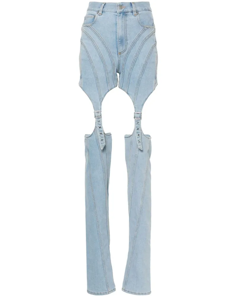 Thierry Mugler Skinny-Jeans mit Cut-Outs - Blau Blau