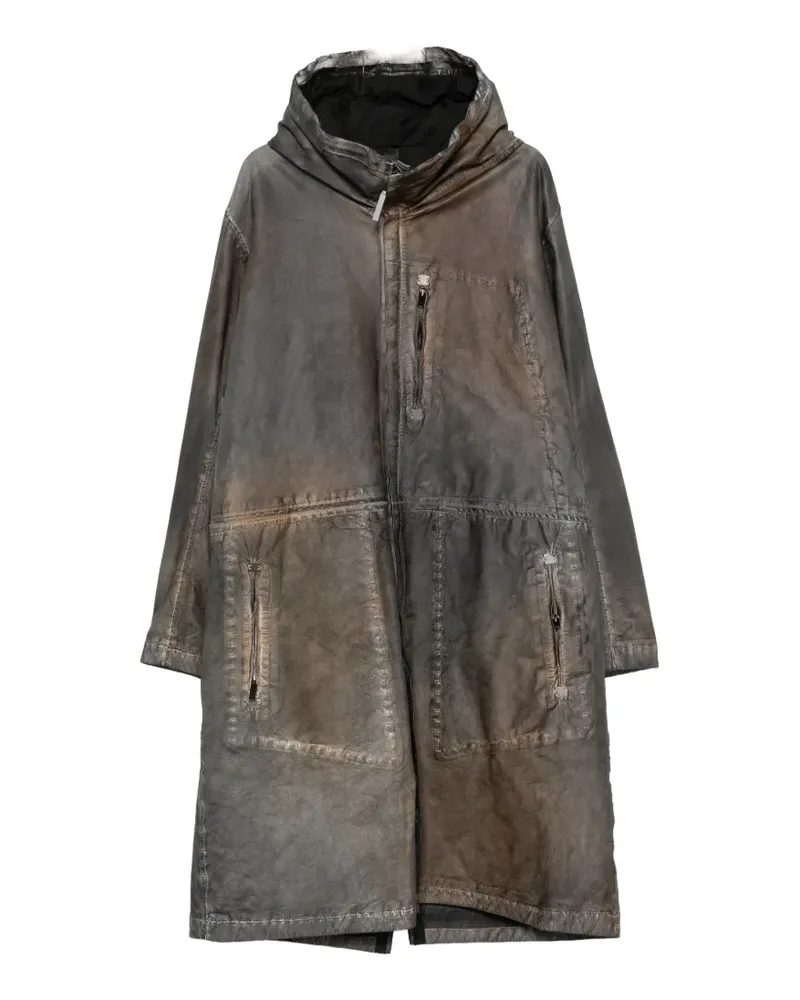 Isaac Sellam Lederhut im Used-Look - Grau Grau