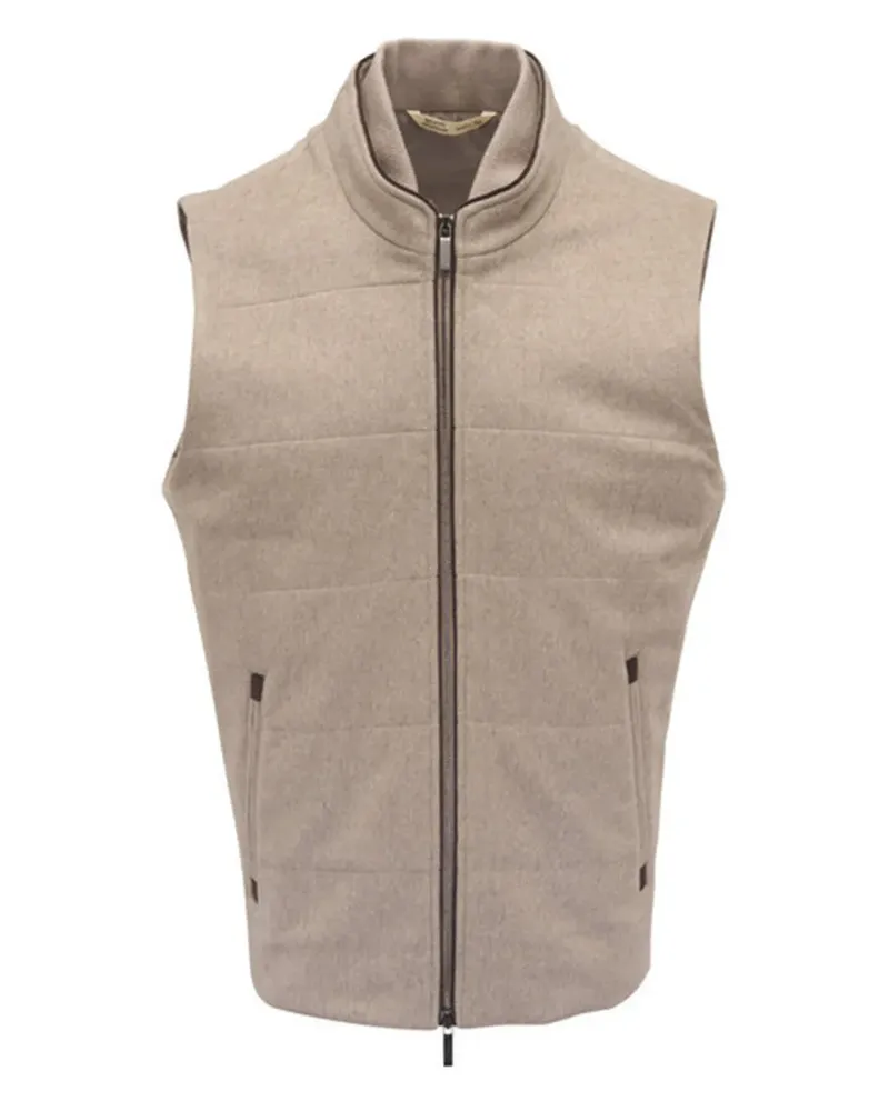 Maurizio Baldassari Arena quilted zip gilet - Nude Nude