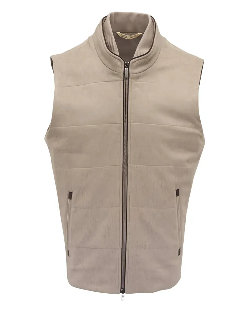 Maurizio Baldassari Arena quilted zip gilet - Nude Nude