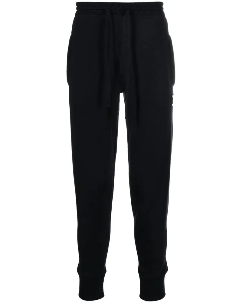 Dolce & Gabbana Gestrickte Jogginghose mit Logo - Blau Blau