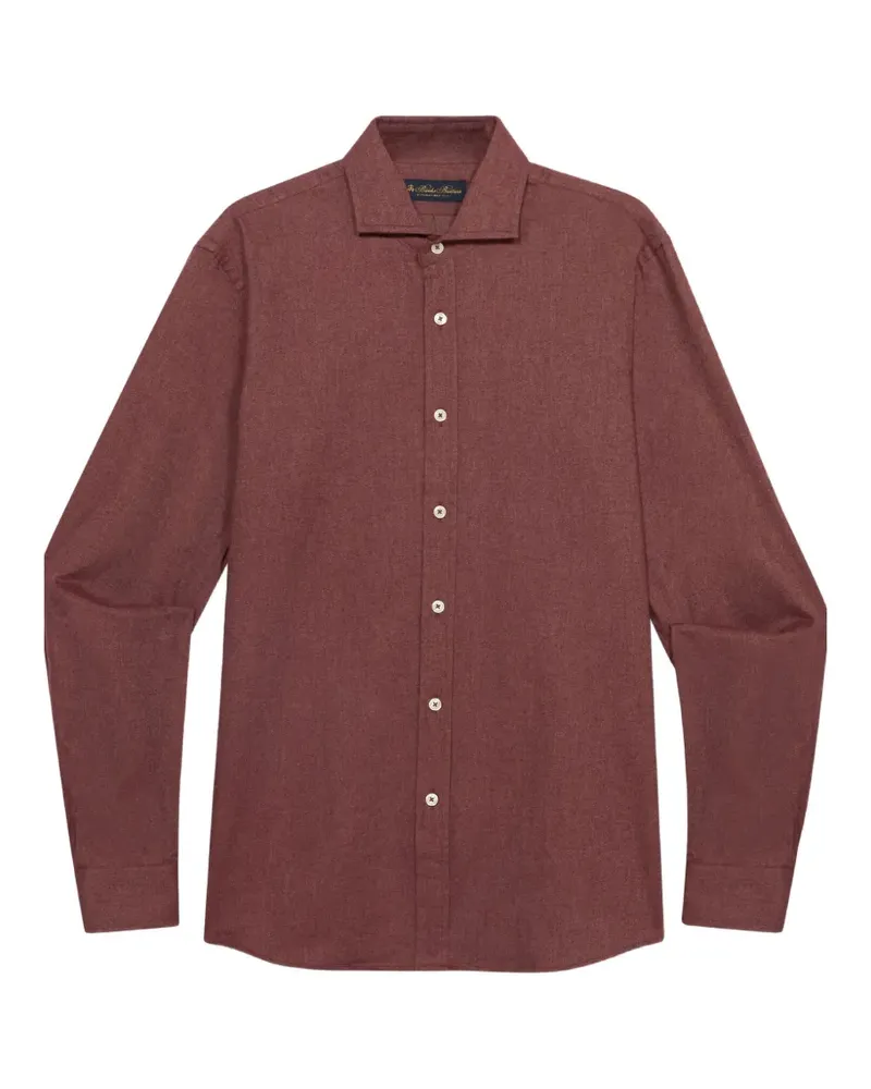 Brooks Brothers Twil-Hemd mit Spreizkragen Rot