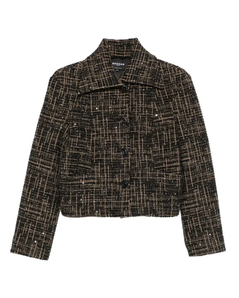 Rochas Karierte Jacke mit Pailletten - Schwarz Schwarz