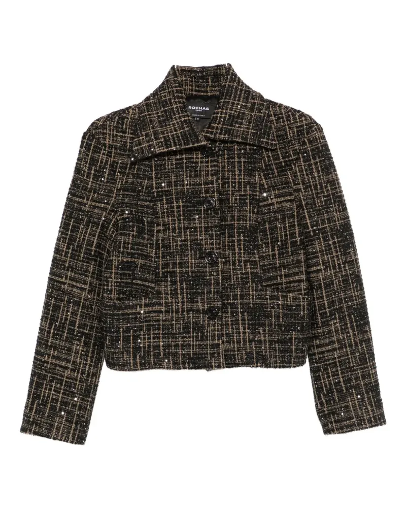 Rochas sequin-embellished check-print jacket - Schwarz Schwarz