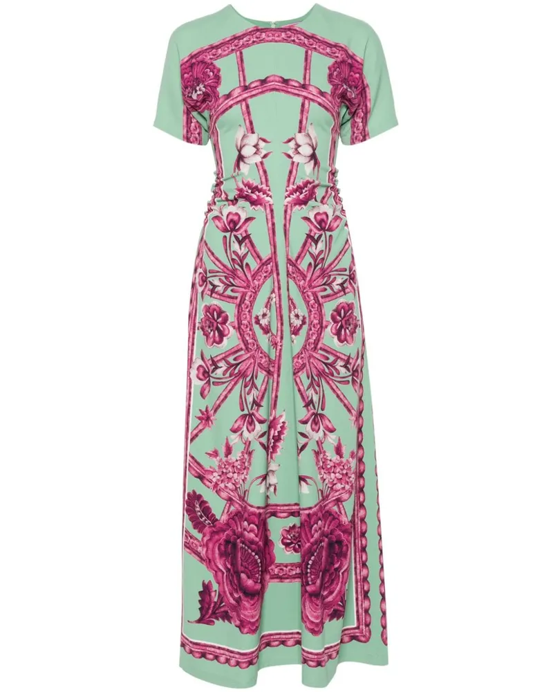 La DoubleJ Angelica Midikleid mit Blumenmotiv - Grün Grün