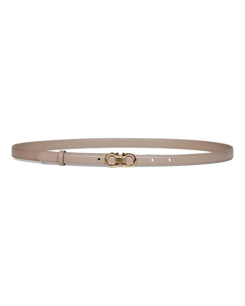 Ferragamo Gancini buckle leather belt - Nude Nude