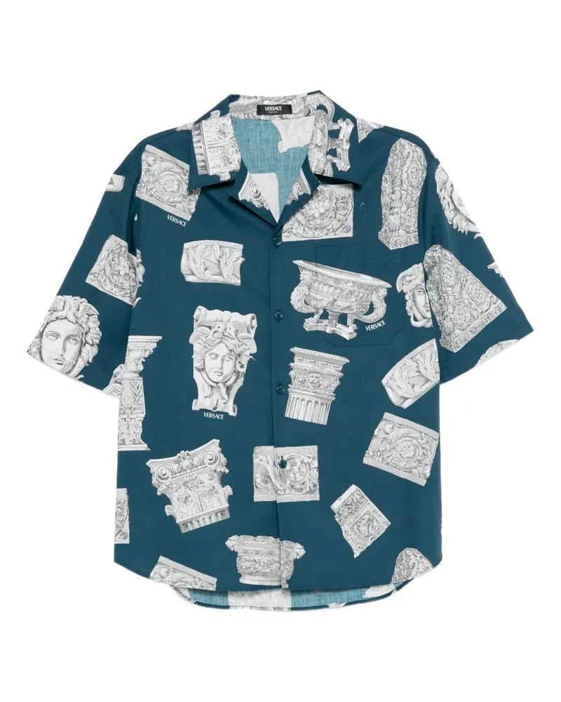 Versace Popeline-Hemd - Blau Blau