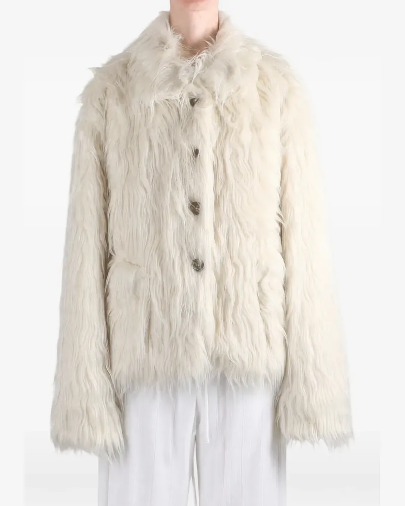 Meta Campania Collective Bill shaggy-texture jacket - Nude Nude