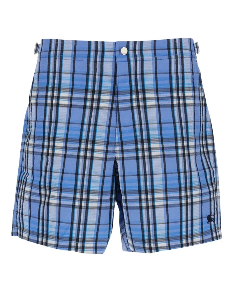 Burberry checked buckled swim shorts - Blau Blau