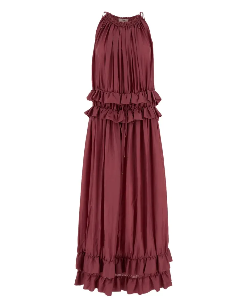Chloé ruffled-trims midi dress - Rot Rot