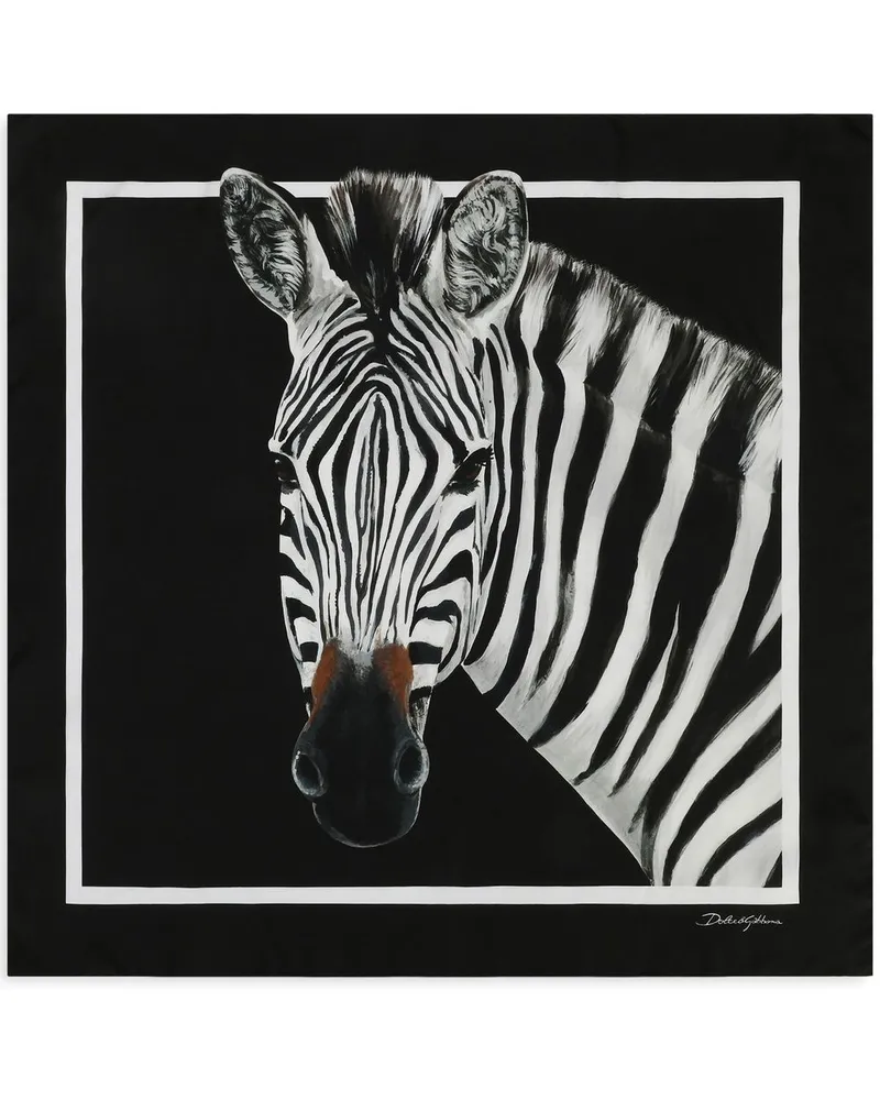 Dolce & Gabbana Schal mit Zebra-Print - Schwarz Schwarz