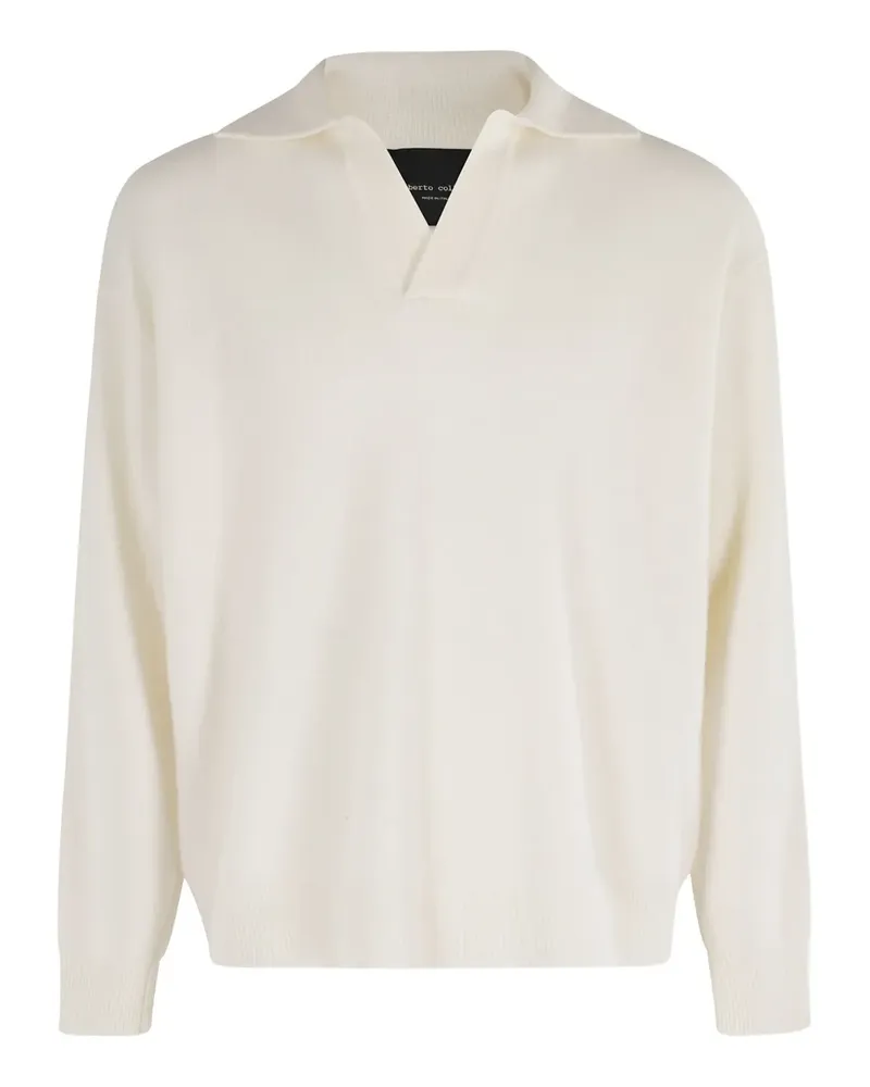Roberto Collina T-Shirt mit V-Ausschnitt - Nude Nude