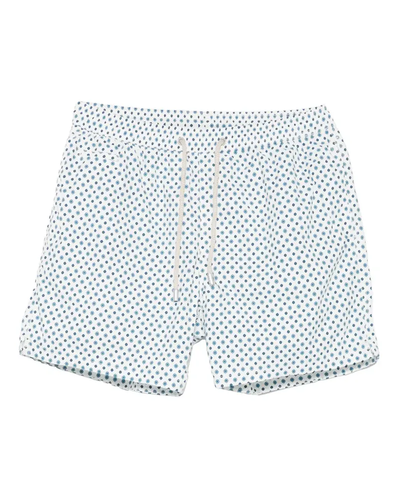 MC2 Saint Barth Gemusterte Lighting Badeshorts - Weiß Weiß