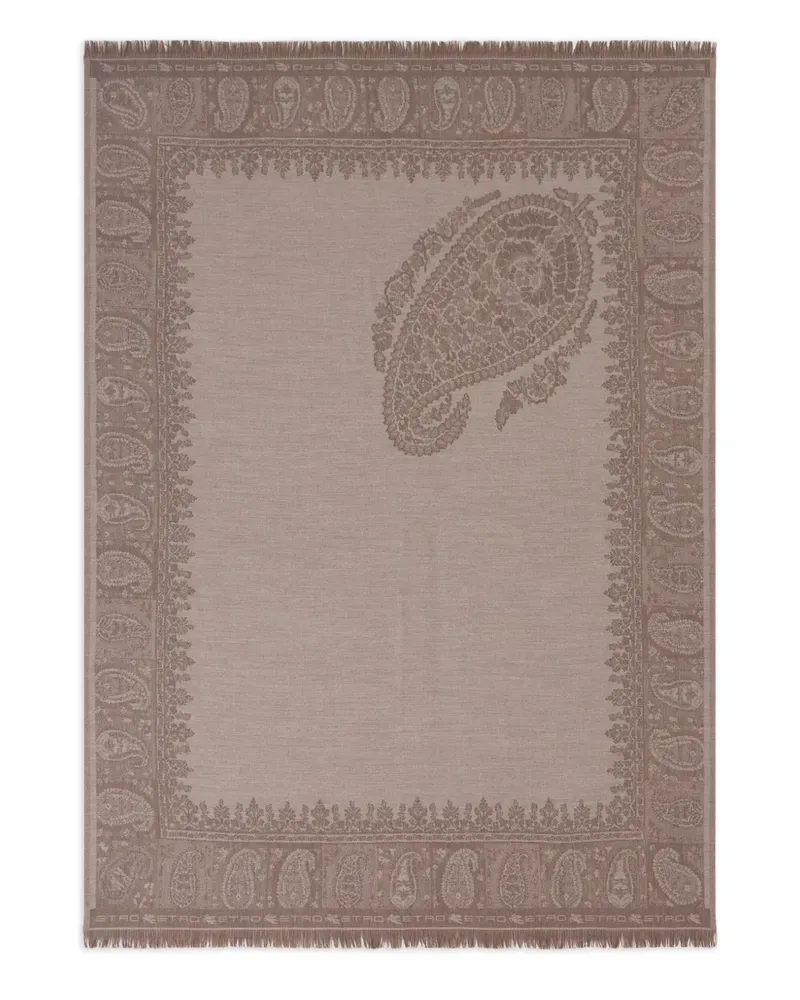 Etro Decke mit Paisley-Blumenmotiv (140cm x 180cm) - Nude Nude