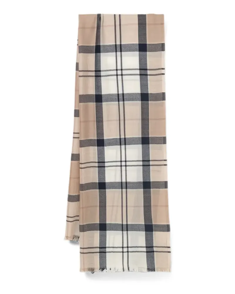 Barbour Verona tartan-print scarf - Nude Nude