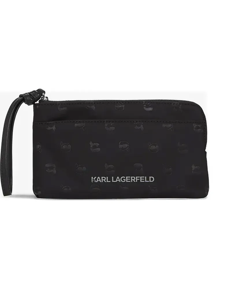 Karl Lagerfeld Portemonnaie mit Logo-Muster - Schwarz Schwarz