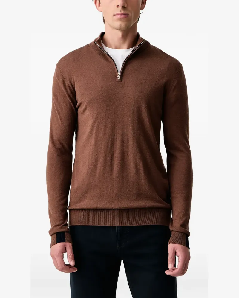 Mos Mosh Adam quarter-zip knitted sweater - Braun Braun