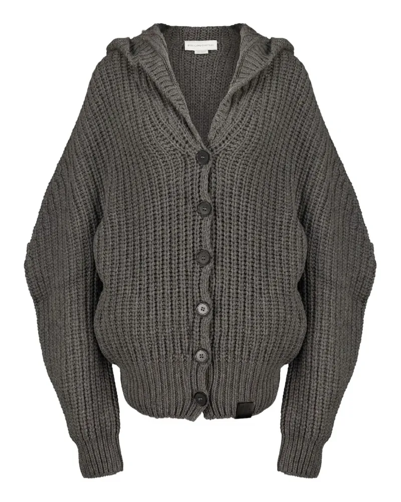 Stella McCartney Gerippter Cardigan mit Kapuze - Grau Grau