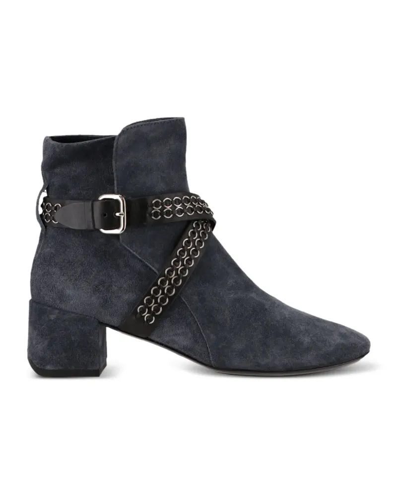TOD'S buckled chain-embellished ankle boots - Blau Blau