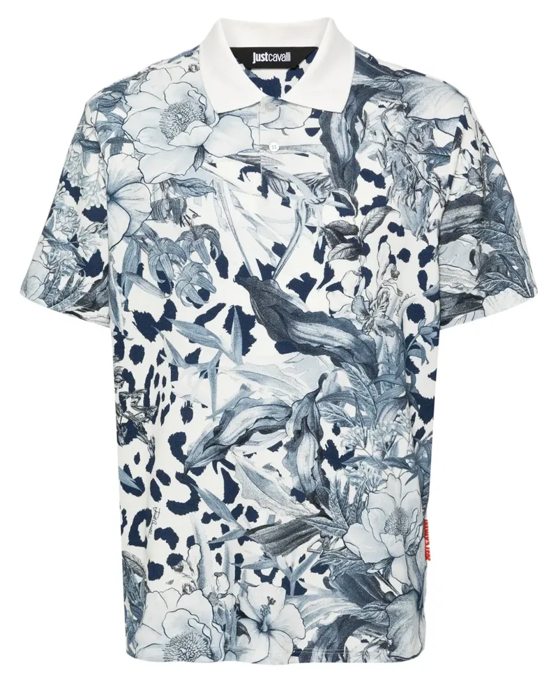 Just Cavalli Poloshirt mit Blumen-Print - Blau Blau