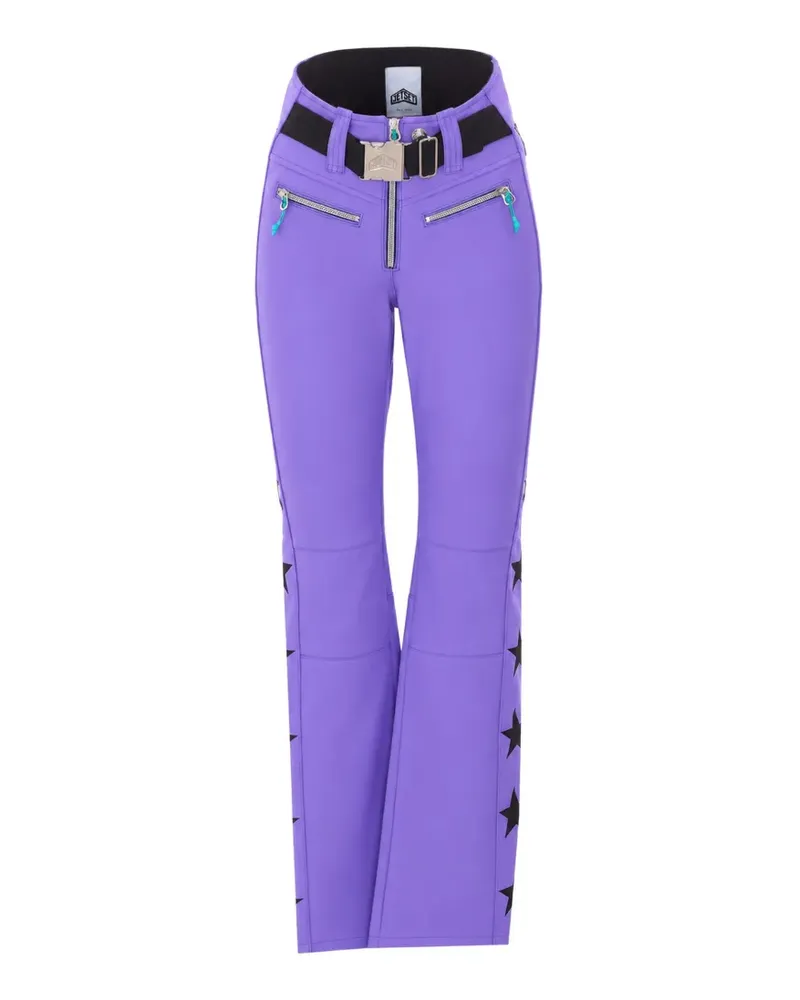 Jet Set Skihose mit Sternen-Patchwork und Reißverschlüssen an den Bündchen - Violett Violett