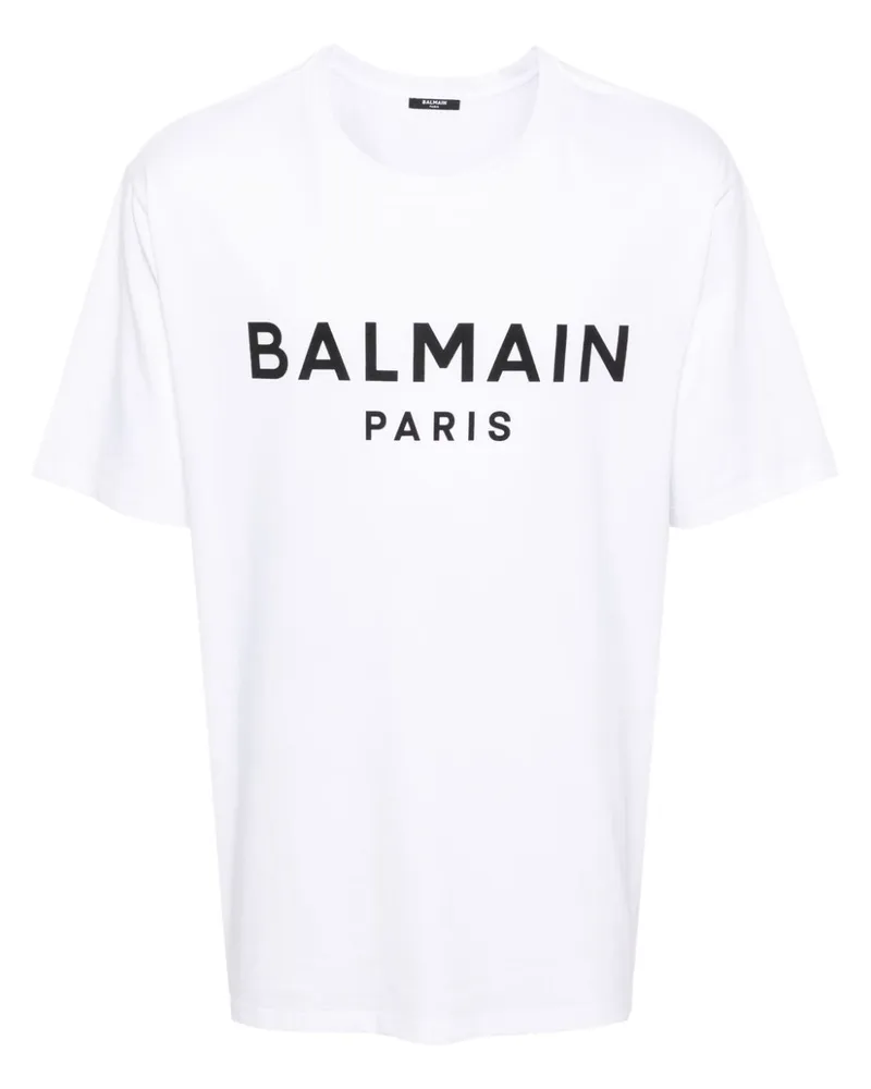 Balmain T-Shirt mit Logo-Print - Weiß Weiß