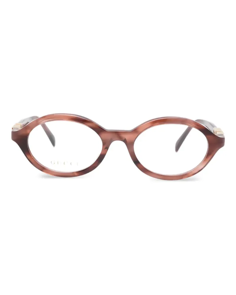 Gucci Brille mit ovalem Gestell - Braun Braun