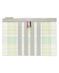 Thom Browne Clutch mit Karomuster Grün