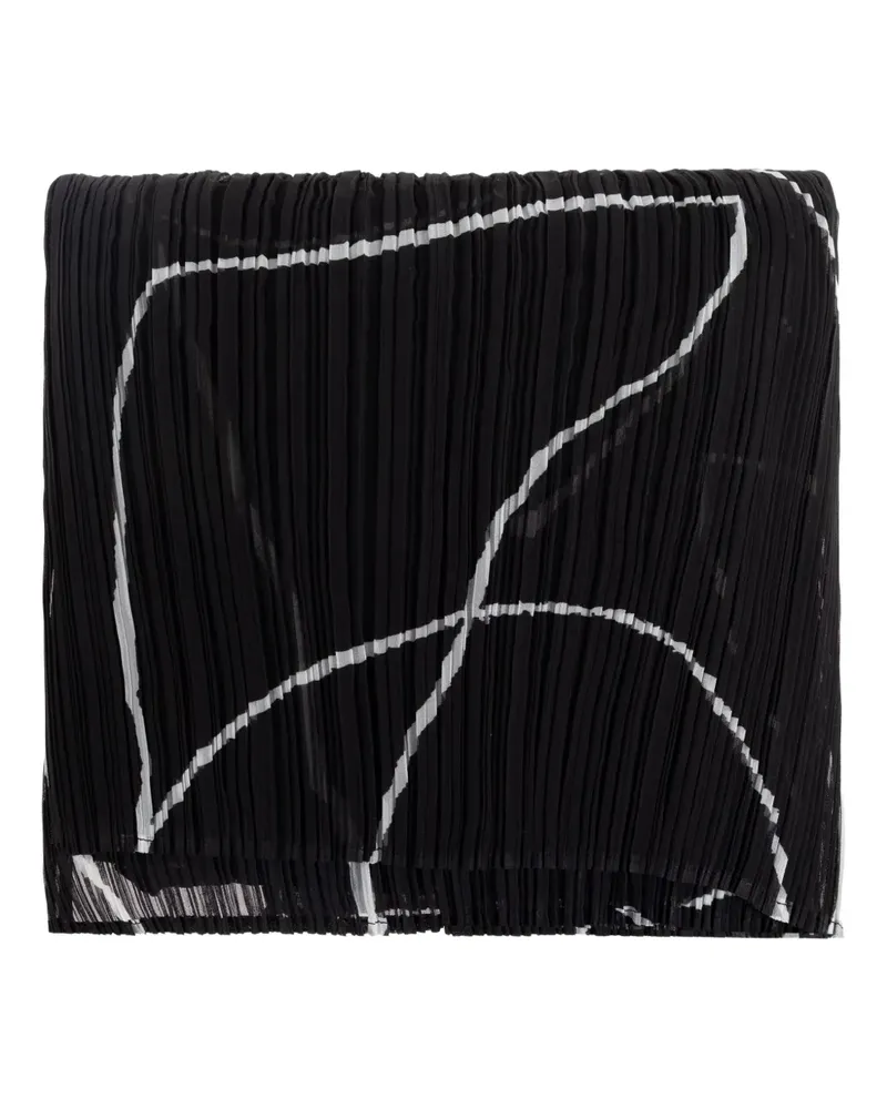 Issey Miyake pleated printed scarf - Schwarz Schwarz