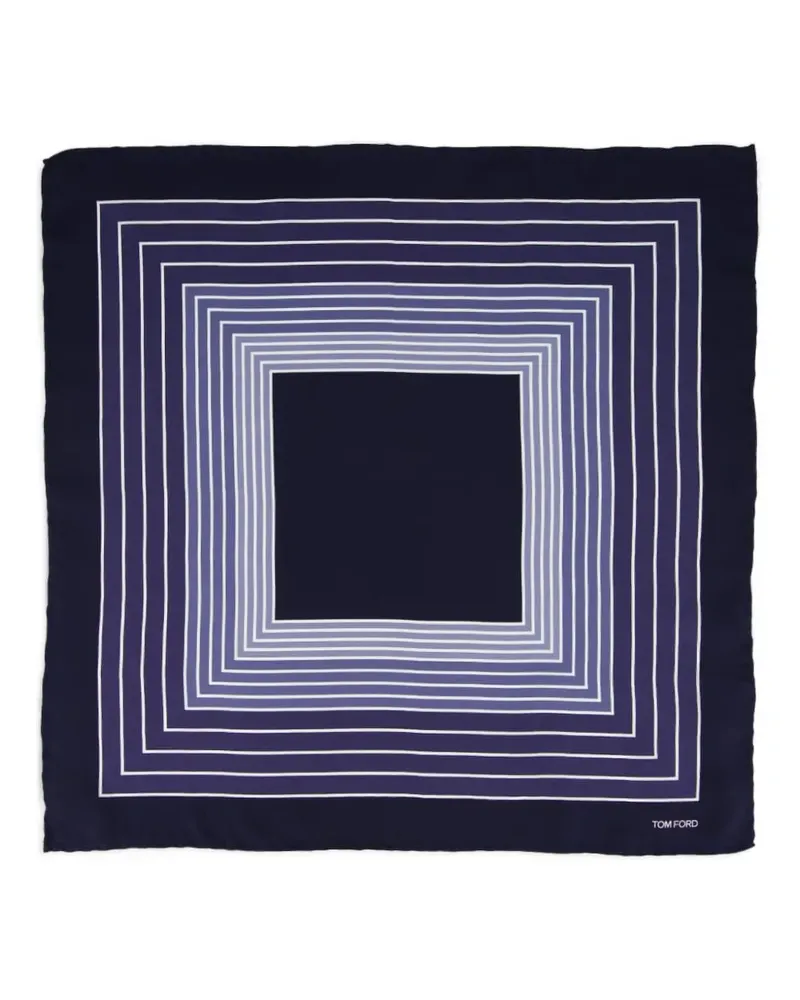 Tom Ford Einstecktuch mit Rand-Print - Blau Blau