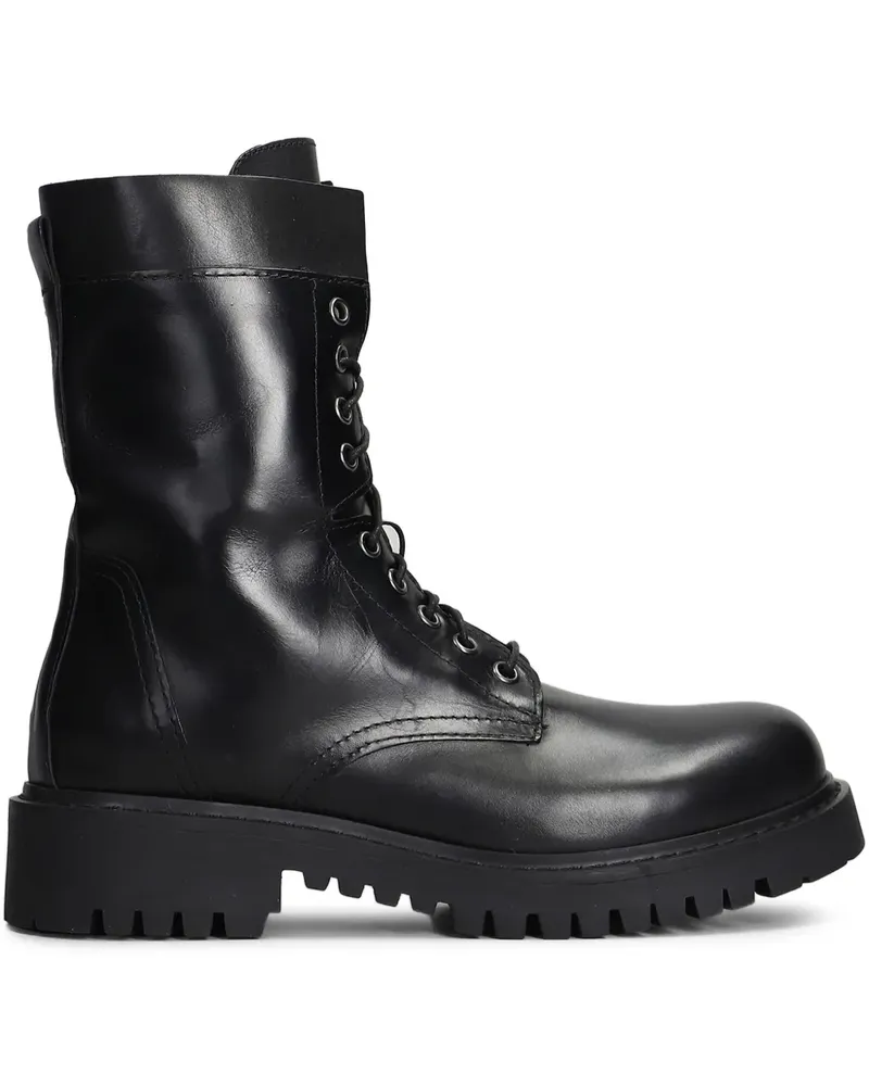 Julie Dee Schnürstiefel im Military-Look - Schwarz Schwarz