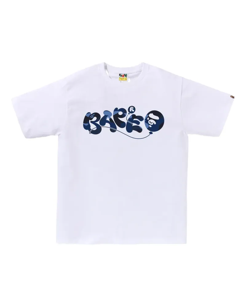 BAPE camouflage-print logo-print T-shirt - Weiß Weiß