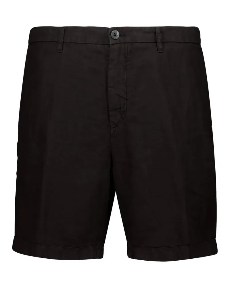 120% Lino Shorts mit Knopfverschluss - Schwarz Schwarz