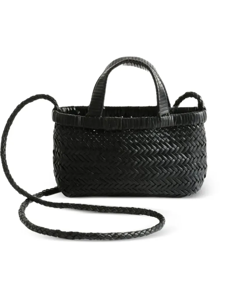 Manebí micro Sunset woven crossbody bag - Schwarz Schwarz