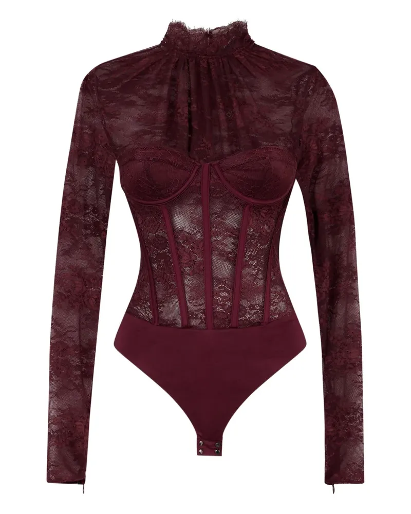 Retrofête Valentina Body aus Spitze - Rot Rot