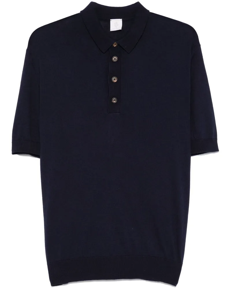 Eleventy Gestricktes Poloshirt - Blau Blau