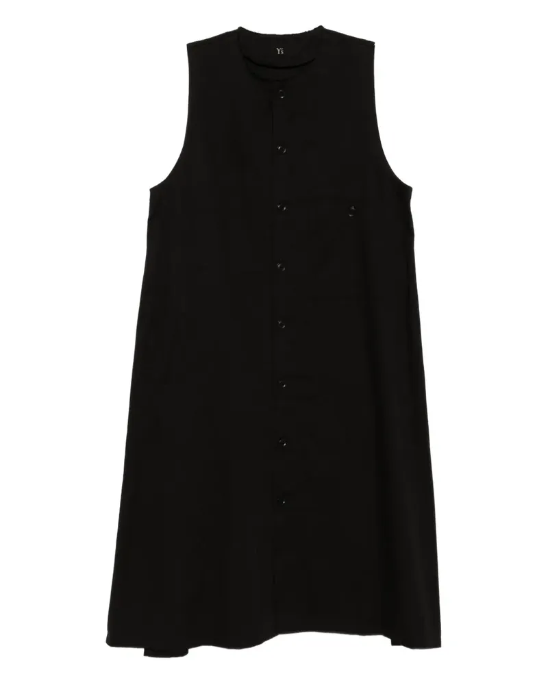 Yohji Yamamoto Kleid aus Baumwoll-Twill - Schwarz Schwarz
