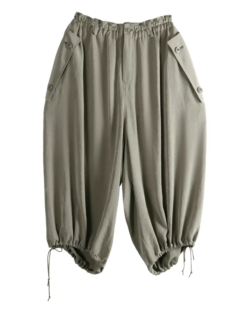 Yohji Yamamoto Cargohose mit Kordelzügen - Grau Grau