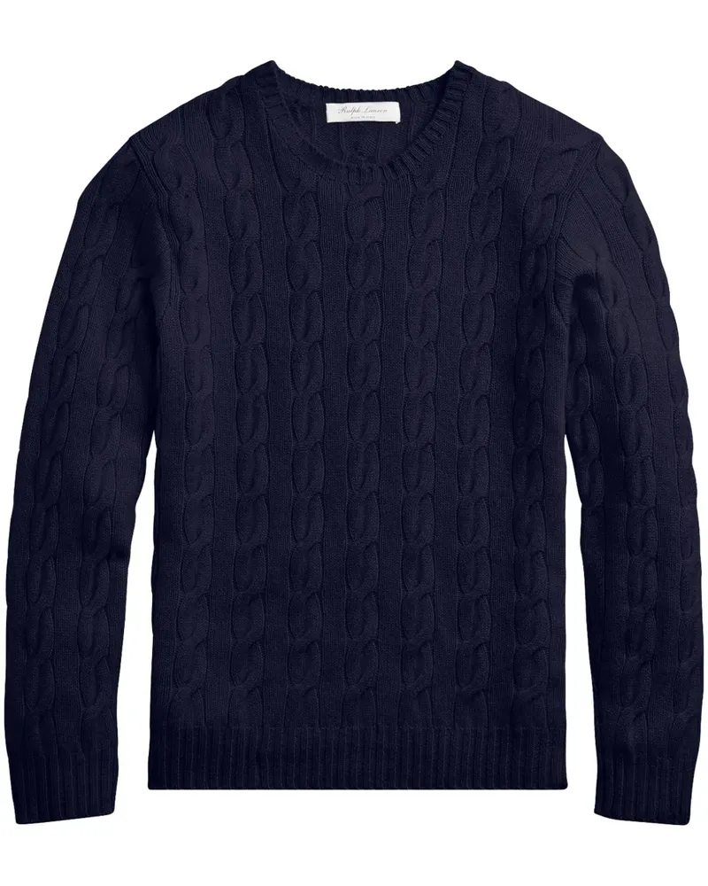 Ralph Lauren Kaschmirpullover mit Zopfmuster - Blau Blau