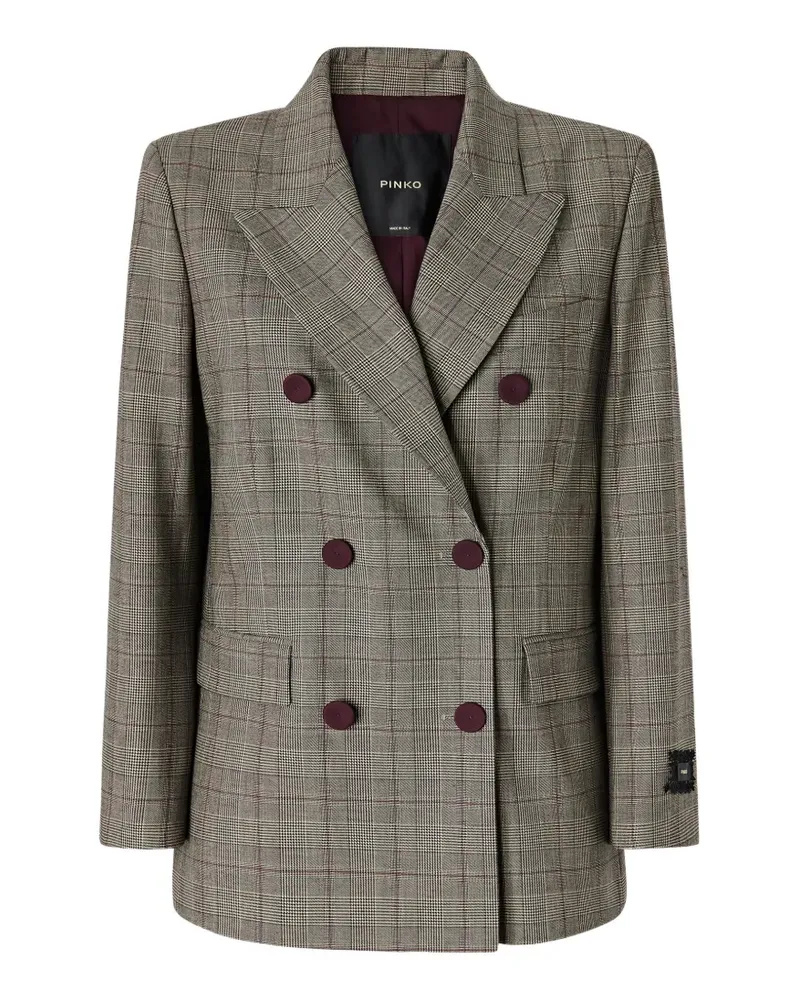 Pinko check double-breasted blazer - Nude Nude