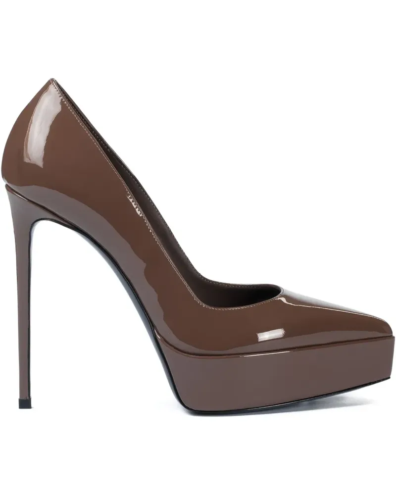 Le Silla Uma Plateau-Pumps aus Lackleder 140mm - Braun Braun