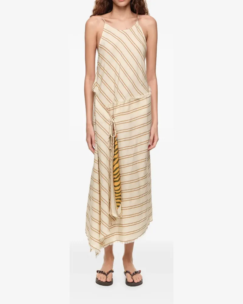 BIMBA Y LOLA Sarong-Kleid mit gestreiftem Futter - Nude Nude