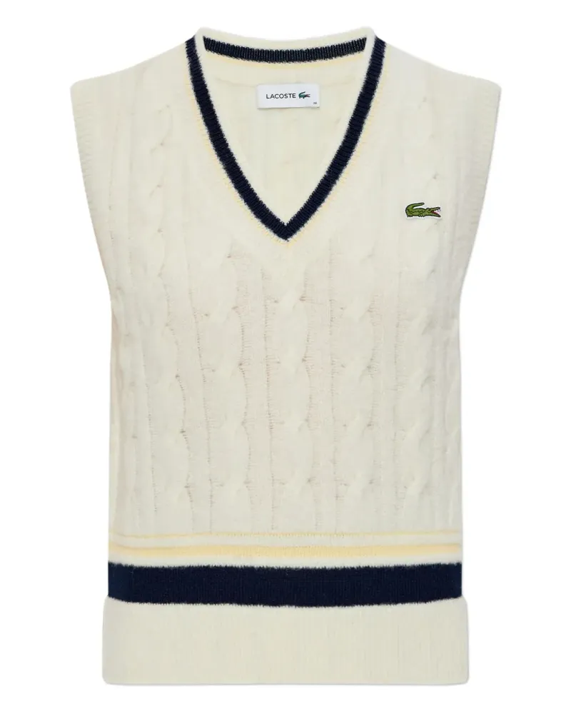 Lacoste Oberteil mit V-Ausschnitt - Nude Nude